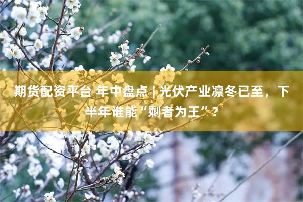 期货配资平台 年中盘点 | 光伏产业凛冬已至，下半年谁能“剩者为王”？