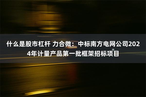 什么是股市杠杆 力合微：中标南方电网公司2024年计量产品第一批框架招标项目