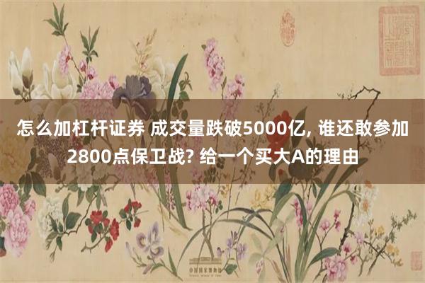 怎么加杠杆证券 成交量跌破5000亿, 谁还敢参加2800点保卫战? 给一个买大A的理由