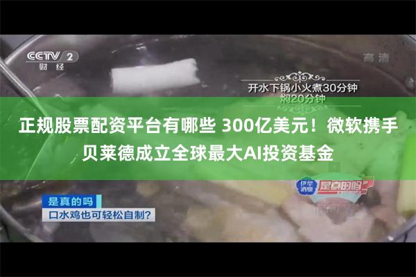 正规股票配资平台有哪些 300亿美元！微软携手贝莱德成立全球最大AI投资基金