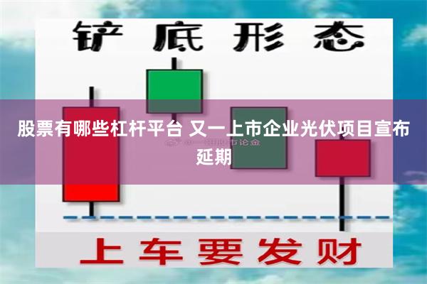 股票有哪些杠杆平台 又一上市企业光伏项目宣布延期