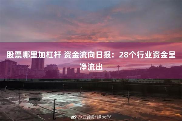 股票哪里加杠杆 资金流向日报：28个行业资金呈净流出